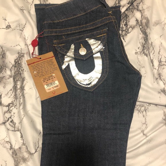 True religion jeans, silver foil design, size 25 - Picture 3 of 3